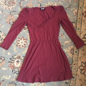 Reformation Annabella dress in Garnet